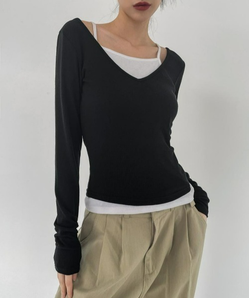 「BLACKUP」 長袖カットソー FREE ブラック レディース_画像8