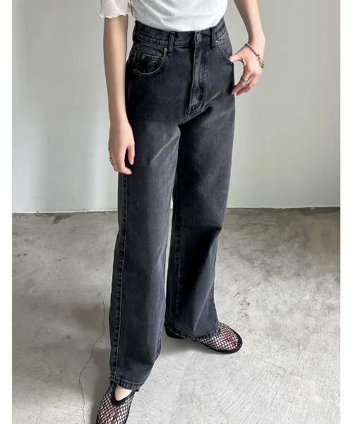 「Re:EDIT」 デニムパンツ LARGE ブラック レディース_画像3