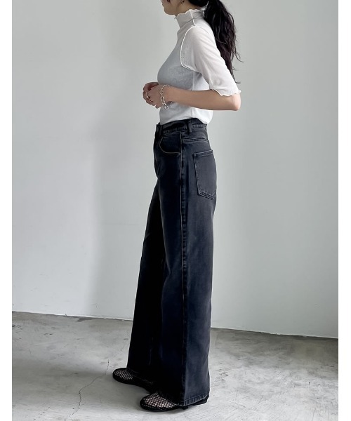 「Re:EDIT」 デニムパンツ LARGE ブラック レディース_画像5