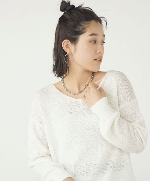 「Rie Miller」 長袖ニット 38 ピンク レディース_画像2