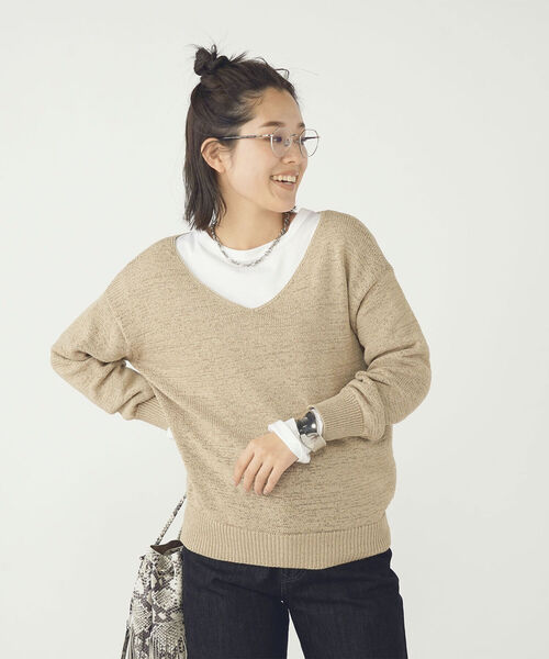 「Rie Miller」 長袖ニット 38 ピンク レディース_画像3