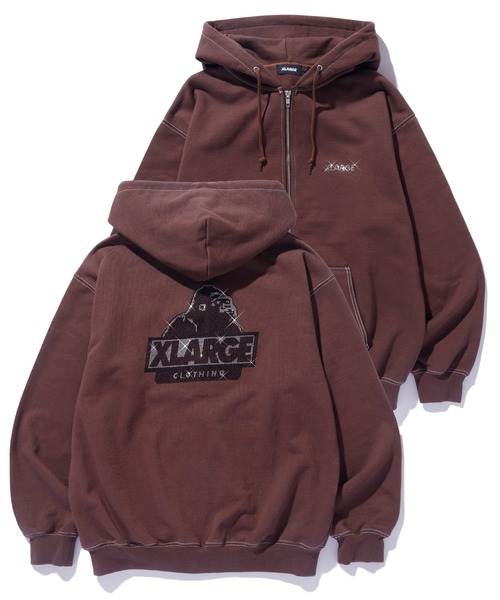 XLARGE（エクストラ ラージ） ジップアップパーカー M ブラウン メンズ