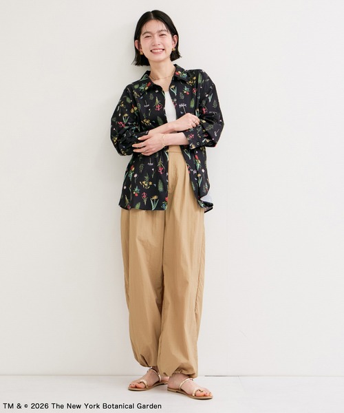 LE CERCLE par rope' ブラウス シャツ 「NYBG」ボタニカル柄シャツ