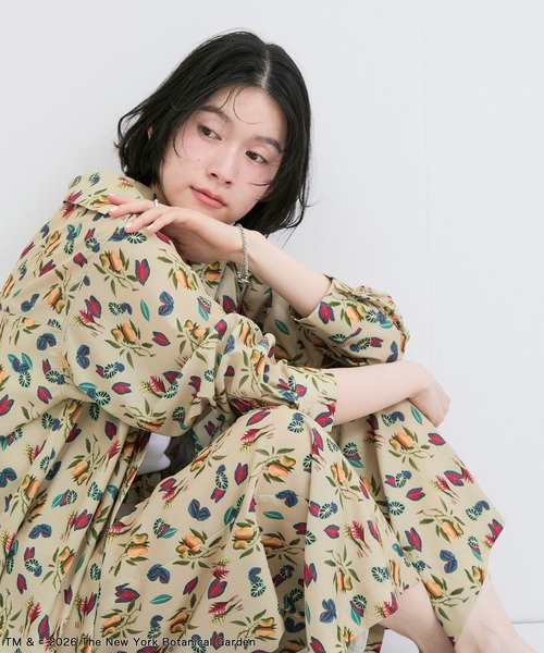 LE CERCLE par rope' ブラウス シャツ 「NYBG」ボタニカル柄シャツ