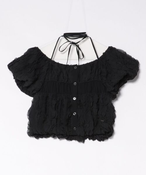 CLANE（クラネ） ブラウス シャツ CLANE W FACE TOPSTITCHED FRILL