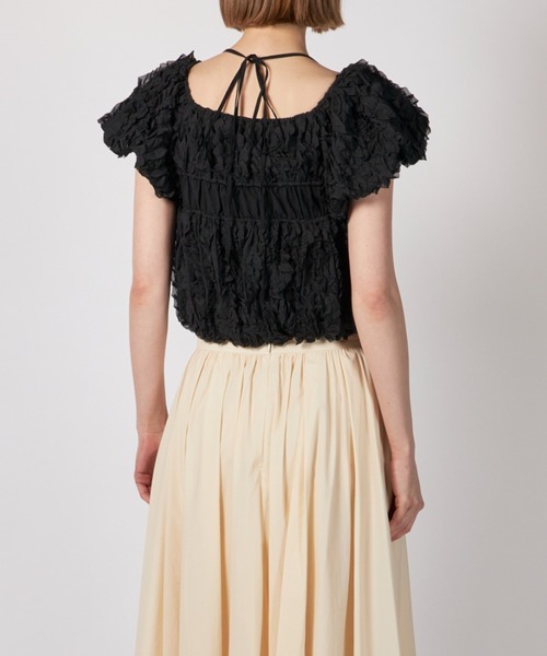 【新品】CLANE W FACE STAND TOPS CLANE（クラネ） ブラウス シャツ CLANE W FACE TOPSTITCHED FRILL
