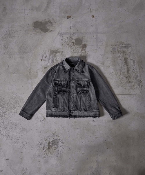 「CLEL」 デニムジャケット X-SMALL グレー メンズ_画像2