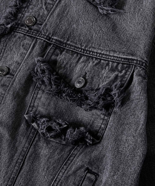「CLEL」 デニムジャケット X-SMALL グレー メンズ_画像6