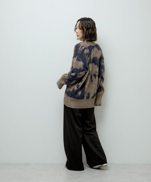 「Green Parks」 「chocol raffine robe」ニットカーディガン FREE チャコールグレー レディース_画像4