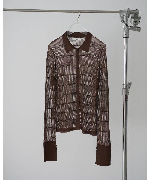 anuke（アンヌーク） ブラウス シャツ anuke Sheerborder Knit Shirts