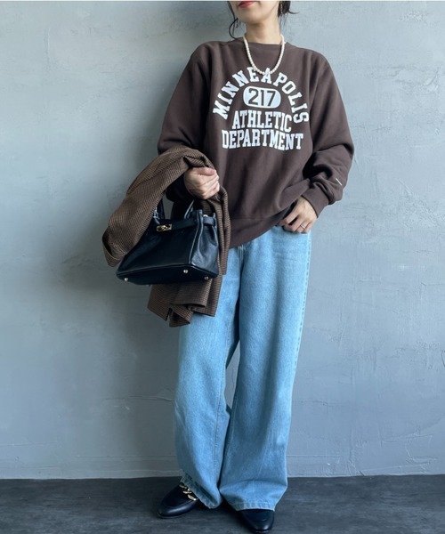 「Champion」 スウェットカットソー XX-LARGE ブラック レディース_画像8