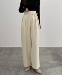 ワイドパンツ スラックス パンツ ハイウエスト...の詳細画像4