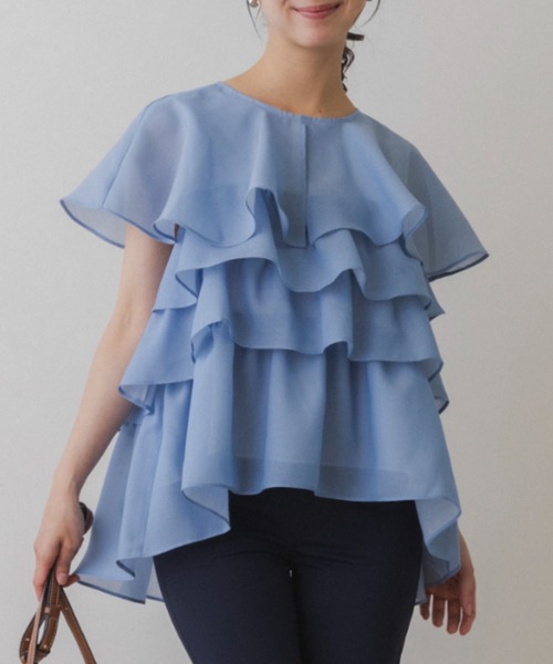 ❤︎SONO❤︎【美品】ティアードフレアブラウス Sono（ソーノ） ブラウス シャツ 「SONO/ソーノ」スイングフレア