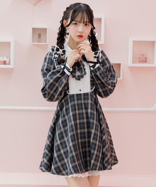 「ROJITA」 長袖ワンピース FREE ピンク レディース_画像3