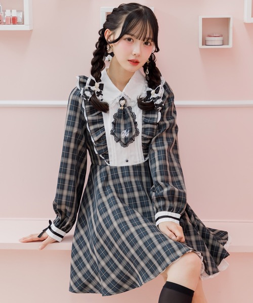 「ROJITA」 長袖ワンピース FREE ピンク レディース_画像7