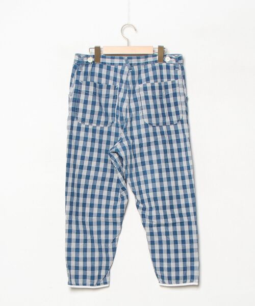 「PORTER CLASSIC」 パラカ チェックパンツ S ブルー メンズ_画像2