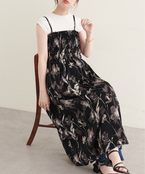 natural couture ワンピース シャーリングキャミワンピース : ZOZOTOWN