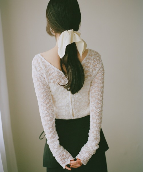 「Freesia by andme」 長袖ブラウス M オフホワイト レディース_画像5
