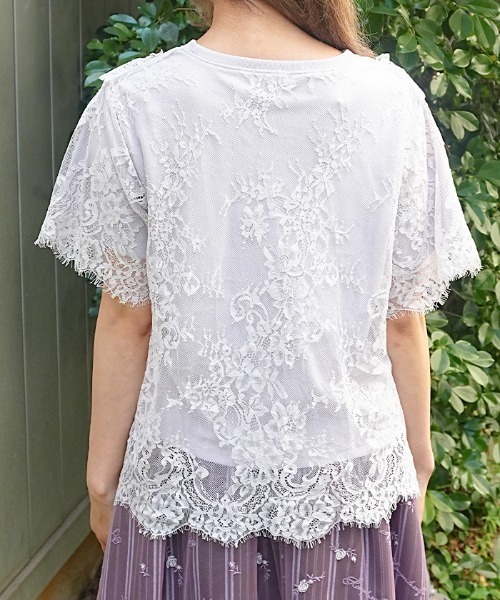 axes femme（アクシーズ ファム） tシャツ 半袖 レースレイヤードT