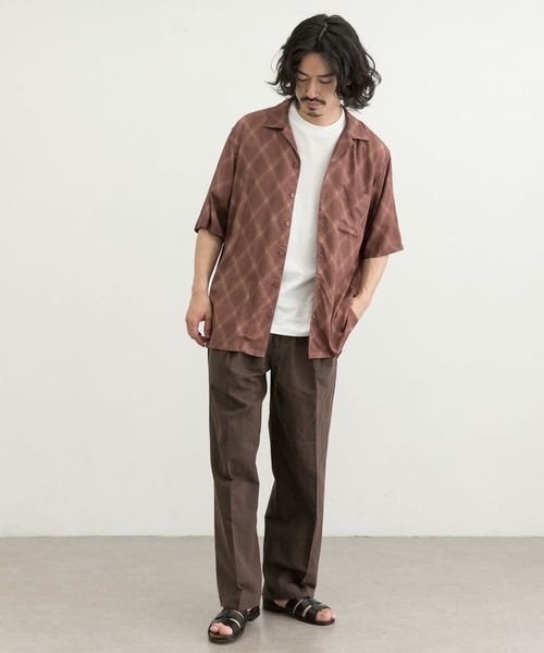 URBAN RESEARCH ROSSO チェックオープンカラーシャツ セール】グレンチェックオープンカラーシャツ（シャツ/ブラウス
