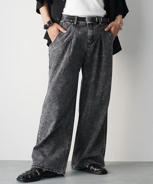 ジーンズ 「MinoriTY」チルワイドデニム セミフレアパンツ ストレートデニムパンツ ワイドパンツ メンズ オーバーサイズ スラックスデニム テー | MinoriTY | 16