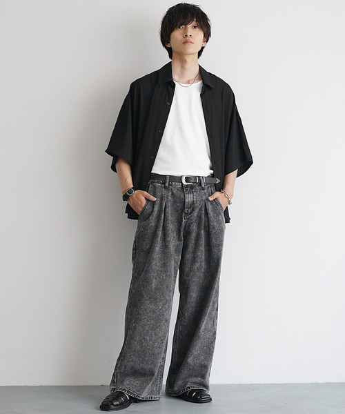 ジーンズ 「MinoriTY」チルワイドデニム セミフレアパンツ ストレートデニムパンツ ワイドパンツ メンズ オーバーサイズ スラックスデニム テー | MinoriTY | 20