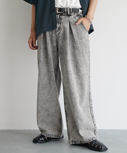 ジーンズ 「MinoriTY」チルワイドデニム セミフレアパンツ ストレートデニムパンツ ワイドパンツ メンズ オーバーサイズ スラックスデニム テー | MinoriTY | 22