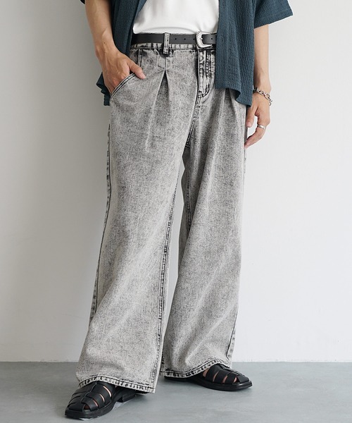 ジーンズ 「MinoriTY」チルワイドデニム セミフレアパンツ ストレートデニムパンツ ワイドパンツ メンズ オーバーサイズ スラックスデニム テー | MinoriTY | 23