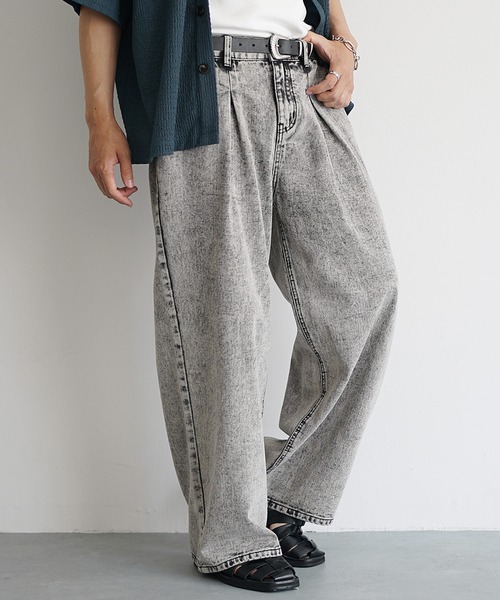 ジーンズ 「MinoriTY」チルワイドデニム セミフレアパンツ ストレートデニムパンツ ワイドパンツ メンズ オーバーサイズ スラックスデニム テー | MinoriTY | 24