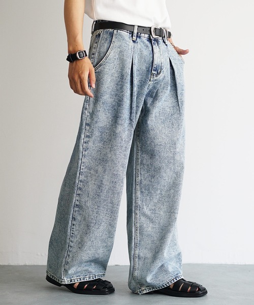 ジーンズ 「MinoriTY」チルワイドデニム セミフレアパンツ ストレートデニムパンツ ワイドパンツ メンズ オーバーサイズ スラックスデニム テー | MinoriTY | 07