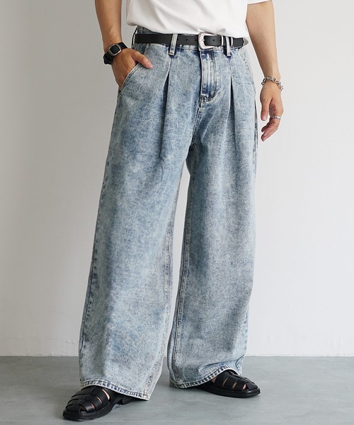 ジーンズ 「MinoriTY」チルワイドデニム セミフレアパンツ ストレートデニムパンツ ワイドパンツ メンズ オーバーサイズ スラックスデニム テー | MinoriTY | 08