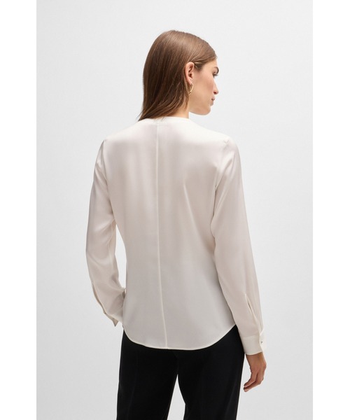 BOSS（HUGO BOSS） ブラウス シャツ ストレッチシルク クレープデシン 
