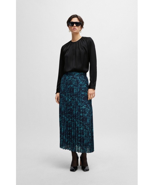 BOSS（HUGO BOSS） ブラウス シャツ ストレッチシルク クレープデシン 