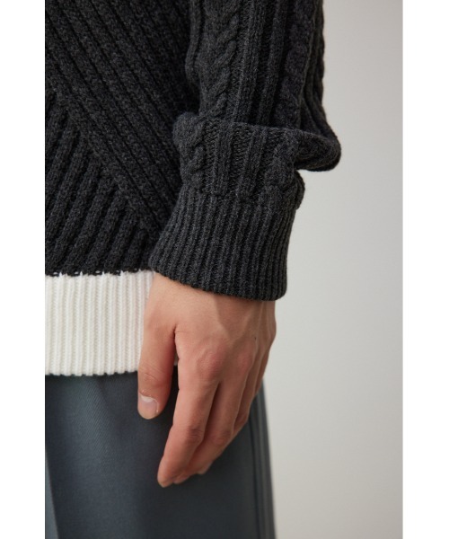 AZUL BY MOUSSY セーター ニット パネルスウィッチングステッチ AZUL BY MOUSSY セーター ニット パネルスウィッチングステッチ