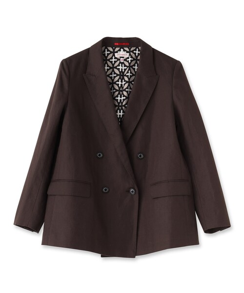 美品✨ドレステリア　2024SS　コットンリネンダブルジャケット　ベージュ　S セール】【CLASSY.5月号掲載】【セットアップ可】コットンリネン