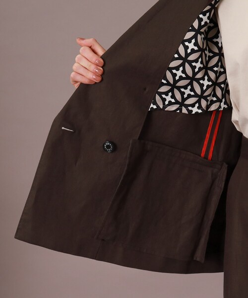 美品✨ドレステリア　2024SS　コットンリネンダブルジャケット　ベージュ　S セール】【CLASSY.5月号掲載】【セットアップ可】コットンリネン
