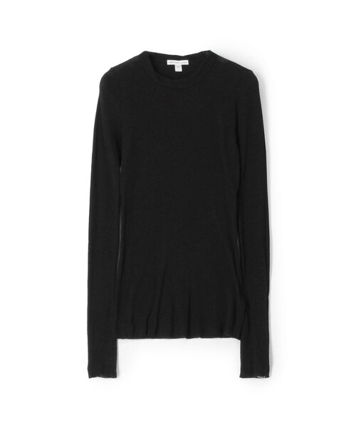 tシャツ コットンカシミヤブレンドリブ ロングスリーブプルオーバー WVA3939 レディース