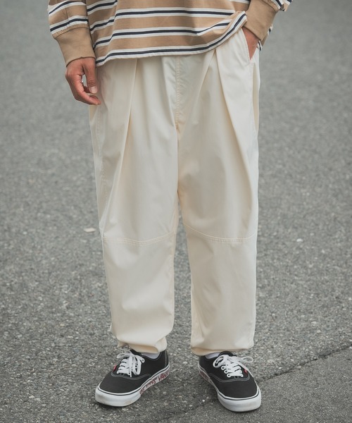 improves チノパン ナチュラルストレッチ ワイド チノパンツ
