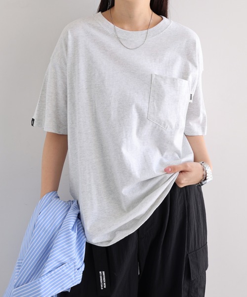 ANME tシャツ 半袖 バックエンブロイダリーロゴポケット付きTシャツ