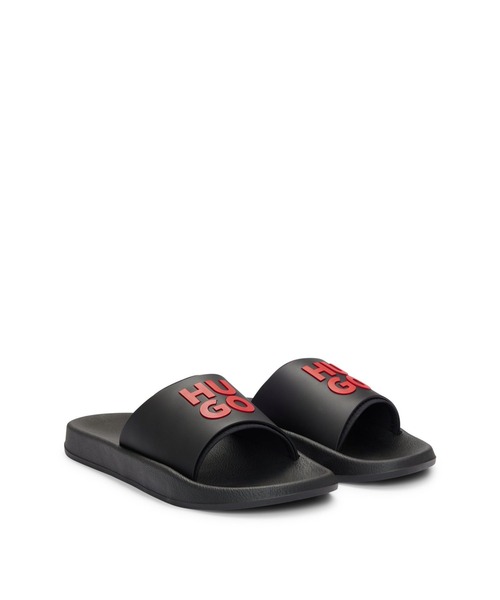 HUGO サンダル HUGOロゴストラップ スライドサンダル メンズ
