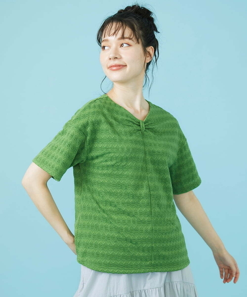 tシャツ Espejismo シャーリングジャカードカットソー レディース