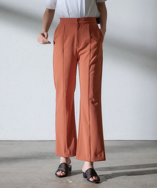 その他 M セール】【LサイズWEB限定】ピンタックフレアパンツ136047（スラックス