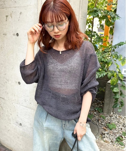 DOUBLE NAME（ダブルネーム） ニット セーター モヘアタッチシアー