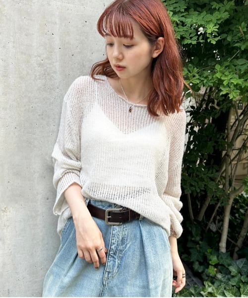 DOUBLE NAME（ダブルネーム） ニット セーター モヘアタッチシアー