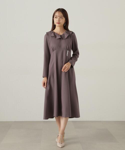✨完売品　美品✨ADORE カットオフデザイン　ワンピース　グレー ◇シェルカットワークワンピース（5315240807
