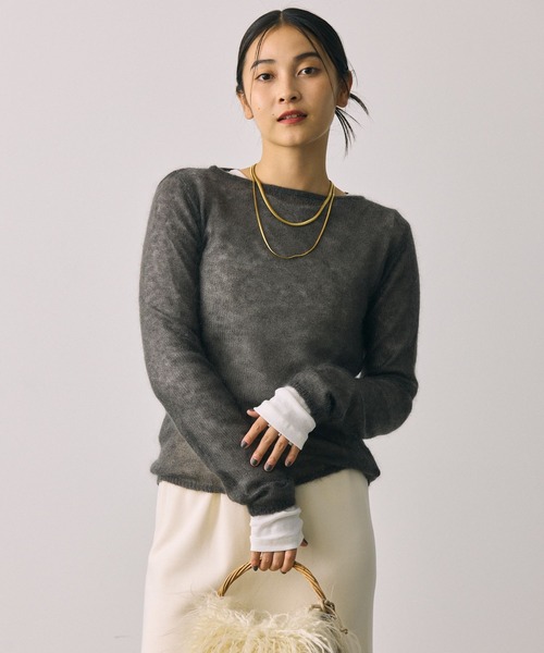 BABYLONE キッドモヘアクルーネックプルオーバー BABYLONE ニット セーター キッドモヘアクルーネックプル