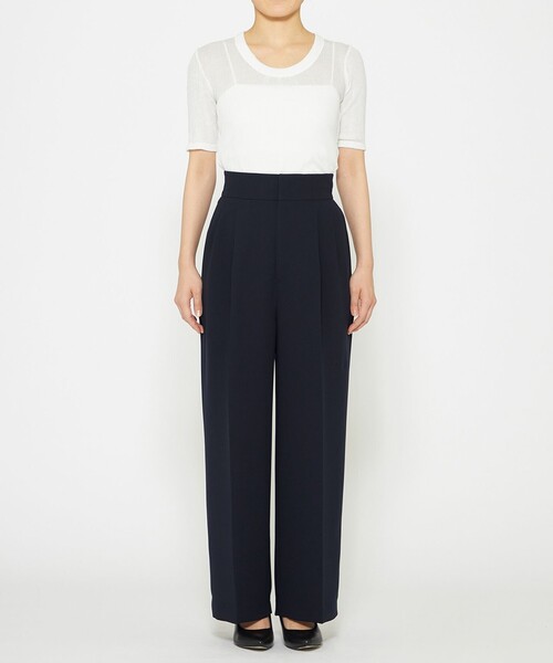 uncrave【雑誌掲載商品】ウォッシャブル ダブルクロス パンツ ネイビー M ウォッシャブル ダブルクロス パンツ / uncrave | ファッション