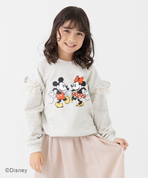 Disney トレーナー ディズニー キャラクター 袖フリルトレーナー