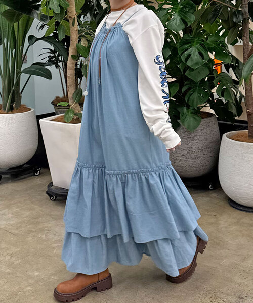 CIAOPANIC ワンピース チェックギャザーキャミワンピース