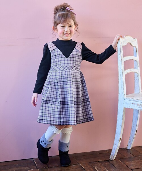 anyFAM ワンピーススーツ 120 子供服 ドレス セレモニースーツ キッズ any FAM 【キッズスーツ3点SET】エニィファム 透かし花柄